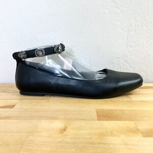 Seychelles Flats Embellished Ankle Strap Size 9.5  Wide‎ Black Jeweled Heart NEW